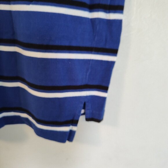 USPA US Polo Assn Polo Shirt Men Size M Blue White Black Stripe Short Sleeve - Picture 5 of 8